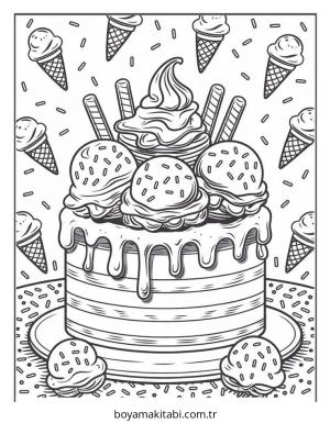 Kek boyama sayfası – okul öncesi, evde etkinlik