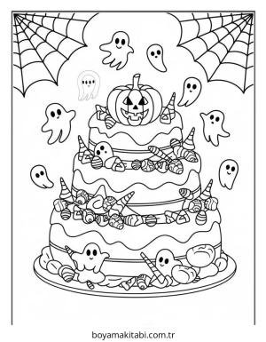 Kek boyama sayfası – keyifli zaman, renkli çizimler