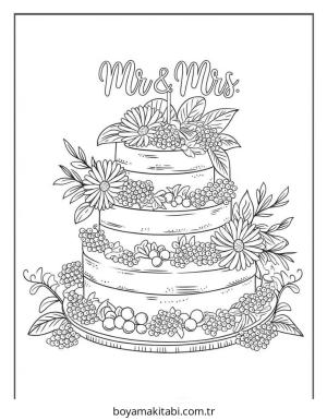 Kek boyama sayfası – çocuk aktivitesi, PDF indir