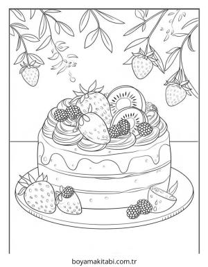 Kek boyama sayfası – eğitici aktivite, yaratıcılık