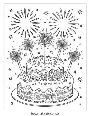 Kek boyama sayfası – boyama etkinliği, çocuk aktivitesi