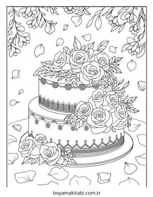 Kek boyama sayfası – PDF indir, sevimli karakter