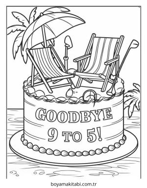 Kek boyama sayfası – kolay boyama, eğitici aktivite