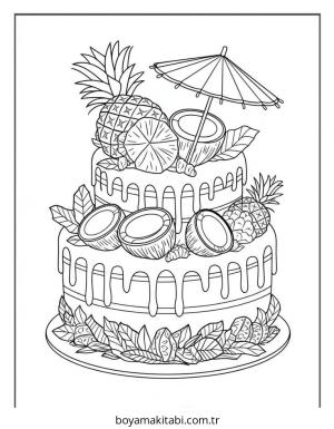 Kek boyama sayfası – el becerilerini geliştirir, boyama çalışması