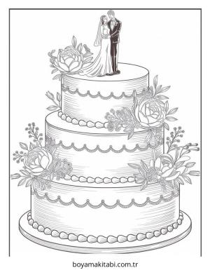 Kek boyama sayfası – basit çizim, kolay boyama