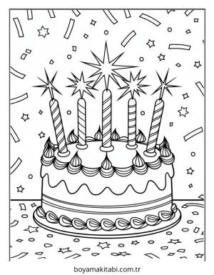 Kek boyama sayfası – çocuklar için, çizgi film temalı