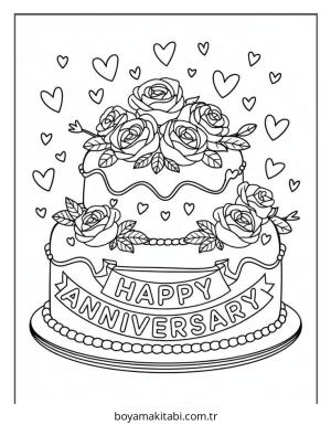 Kek boyama sayfası – renkli çizimler, okul öncesi