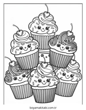 Kek boyama sayfası – sanatsal çalışma, çocuklar için