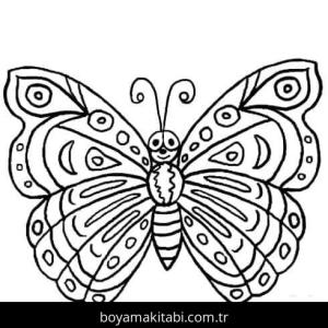 Kelebek boyama sayfası – basit çizim, kolay boyama
