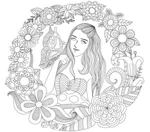 Kelebek boyama sayfası,  coloring page, Kelebek Kız, 