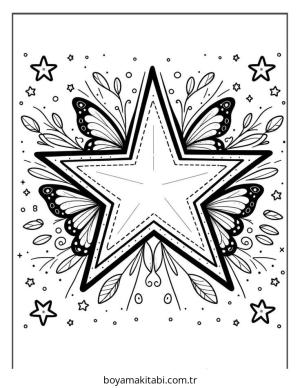 Kelebek boyama sayfası – sevimli karakter, sanatsal çalışma
