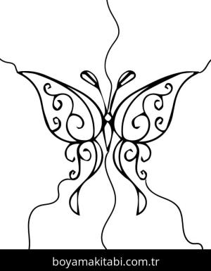 Kelebek boyama sayfası – okul öncesi, evde etkinlik