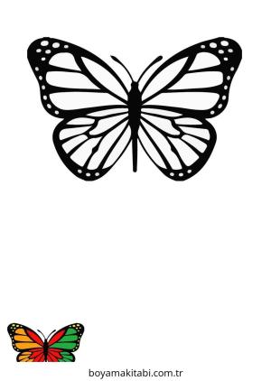 Kelebek boyama sayfası – çocuk aktivitesi, PDF indir