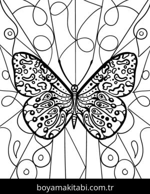 Kelebek boyama sayfası – PDF indir, sevimli karakter