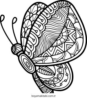 Kelebek boyama sayfası – çizgi film temalı, basit çizim