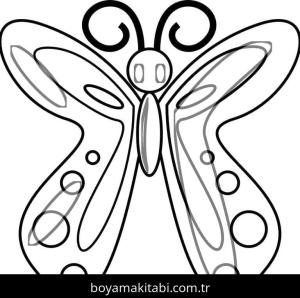 Kelebek boyama sayfası – okul öncesi, evde etkinlik