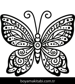 Kelebek boyama sayfası,  coloring page, , 4)