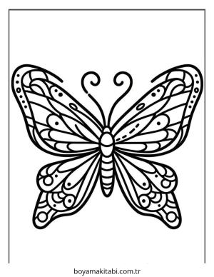 Kelebek boyama sayfası – eğitici aktivite, yaratıcılık