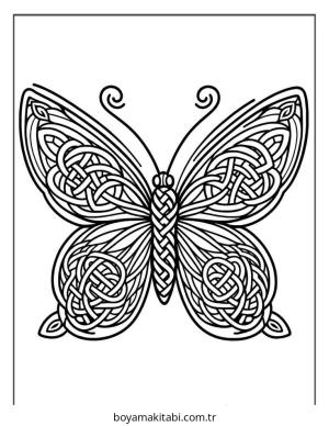 Kelebek boyama sayfası – eğlenceli etkinlik, el becerilerini geliştirir