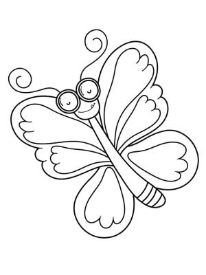 Kelebek boyama sayfası,  coloring page, Nerd Kelebek, 