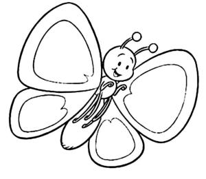 Kelebek boyama sayfası,  coloring page, Gülümseyen Kelebek, 