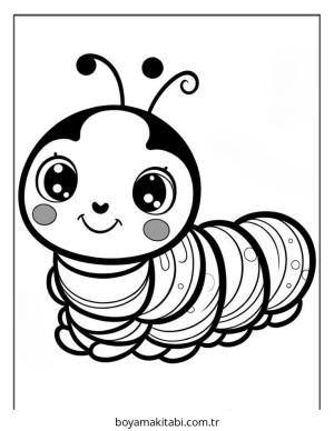 Kelebek boyama sayfası – çizgi film temalı, basit çizim