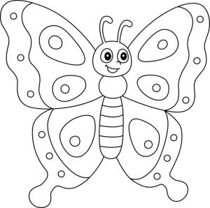 Kelebek boyama sayfası,  coloring page, Kelebek Gülüyor, 