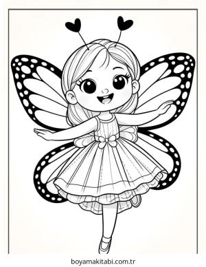 Kelebek boyama sayfası – boyama etkinliği, çocuk aktivitesi