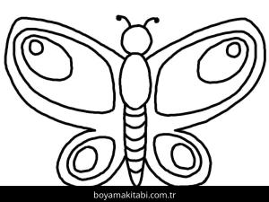 Kelebek boyama sayfası – el becerilerini geliştirir, boyama çalışması
