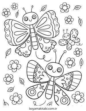 Kelebek boyama sayfası – boyama çalışması, yaratıcılığı geliştirir