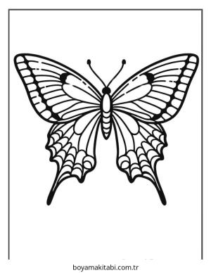 Kelebek boyama sayfası – çocuklar için, çizgi film temalı