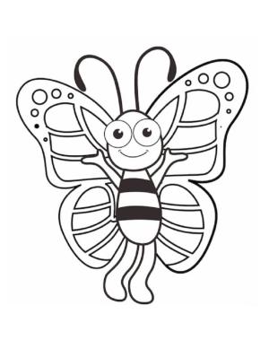 Kelebek boyama sayfası,  coloring page, Mutlu Kelebek, 