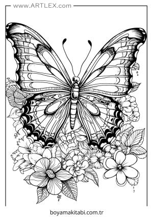 Kelebek boyama sayfası – el becerilerini geliştirir, boyama çalışması