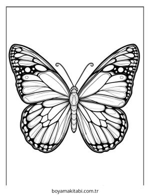 Kelebek boyama sayfası – yaratıcılığı geliştirir, keyifli zaman