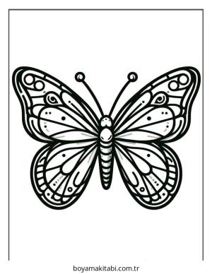 Kelebek boyama sayfası – kolay boyama, eğitici aktivite
