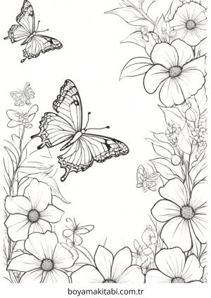 Kelebek boyama sayfası – eğlenceli etkinlik, el becerilerini geliştirir