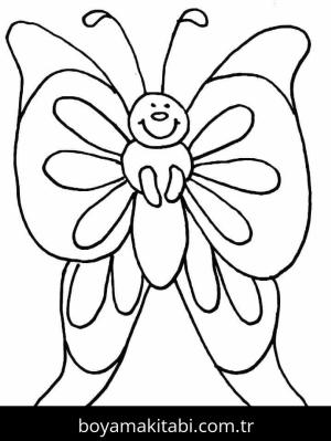 Kelebek boyama sayfası – kolay boyama, eğitici aktivite