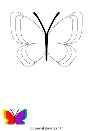 Kelebek boyama sayfası – evde etkinlik, ücretsiz yazdır