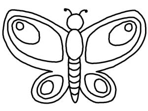 Kelebek boyama sayfası,  coloring page, Çok Kolay Kelebek, 