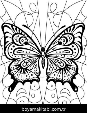 Kelebek boyama sayfası – PDF indir, sevimli karakter