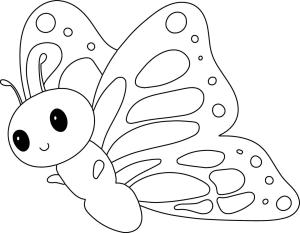 Kelebek boyama sayfası,  coloring page, Gülümseyen Kelebek, 