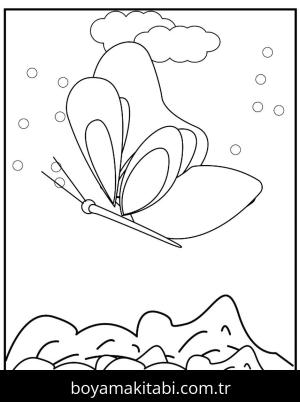Kelebek boyama sayfası,  coloring page, , 6)