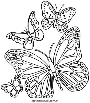 Kelebek boyama sayfası – sevimli karakter, sanatsal çalışma
