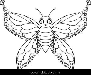 Kelebek boyama sayfası – eğlenceli etkinlik, el becerilerini geliştirir