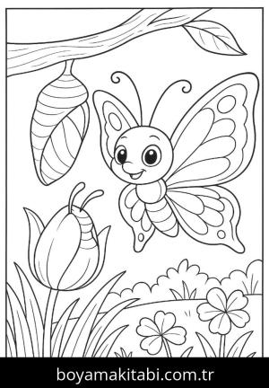Kelebek boyama sayfası,  coloring page, , 1)