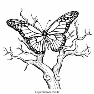Kelebek boyama sayfası – yaratıcılığı geliştirir, keyifli zaman