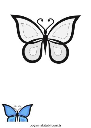 Kelebek boyama sayfası – boyama etkinliği, çocuk aktivitesi