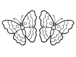 Kelebek boyama sayfası,  coloring page, İki Kelebek, 