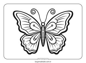 Kelebek boyama sayfası – eğitici aktivite, yaratıcılık