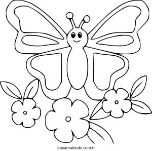 Kelebek boyama sayfası – basit çizim, kolay boyama